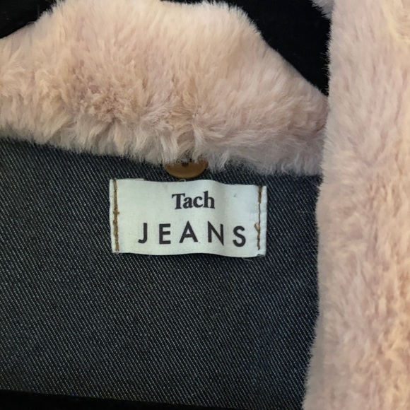 TACH Denim Jacket with Soft Pink Collar - Picture 2 of 4